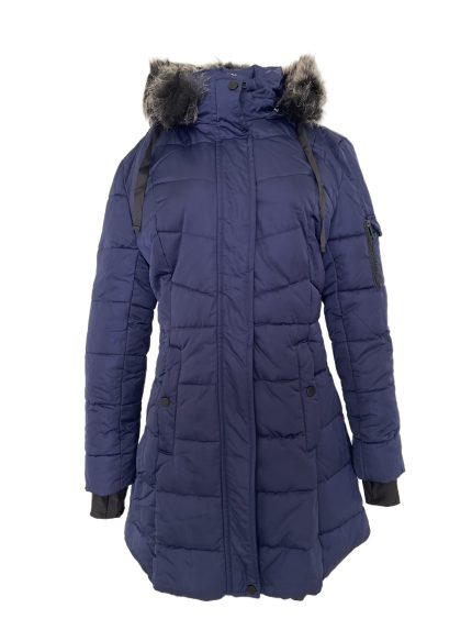 Elegant Winter Windproof Jacket with Detachable Hood - Lightweight Warm Long Sleeve Coat, Zipper Front, Side Pockets, 100% Polyester, Machine Washable, Solid Color for Casual Outings & Cold Weather