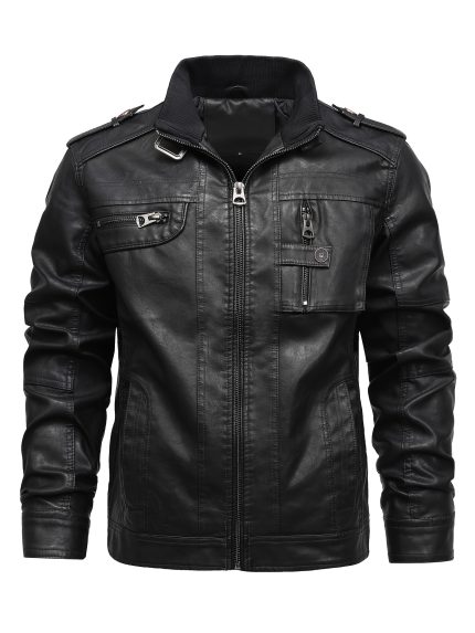 Men's Vintage Pilot Jacket - Retro Motorcycle & Flight Design, Soft Shell Zipper Closure, Lightweight Polyester Lining, Regular Fit Casual Jacket for Casual Attire
